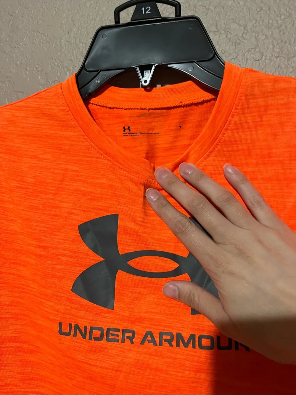 Under Armour Neon Orange Logo Athletic Tee
